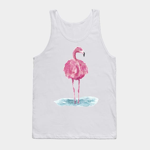 Watercolor pink flamingo Tank Top by nadiaham
